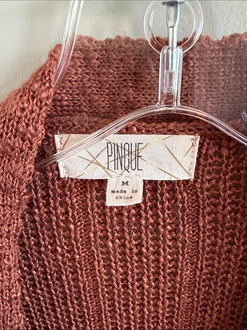 Open-Front Longline Knit Cardigan - Rust - Picture 2 of 6